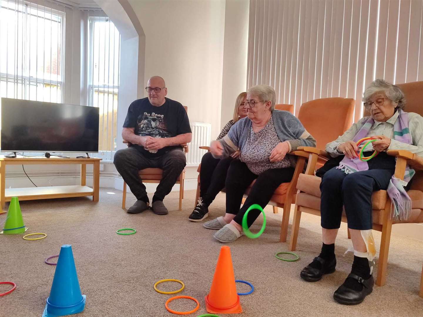 Left to right: Resident George Desantis, Muskham View Scheme manager Stephanie Swan, Julie Adlard and Sallie Anderson