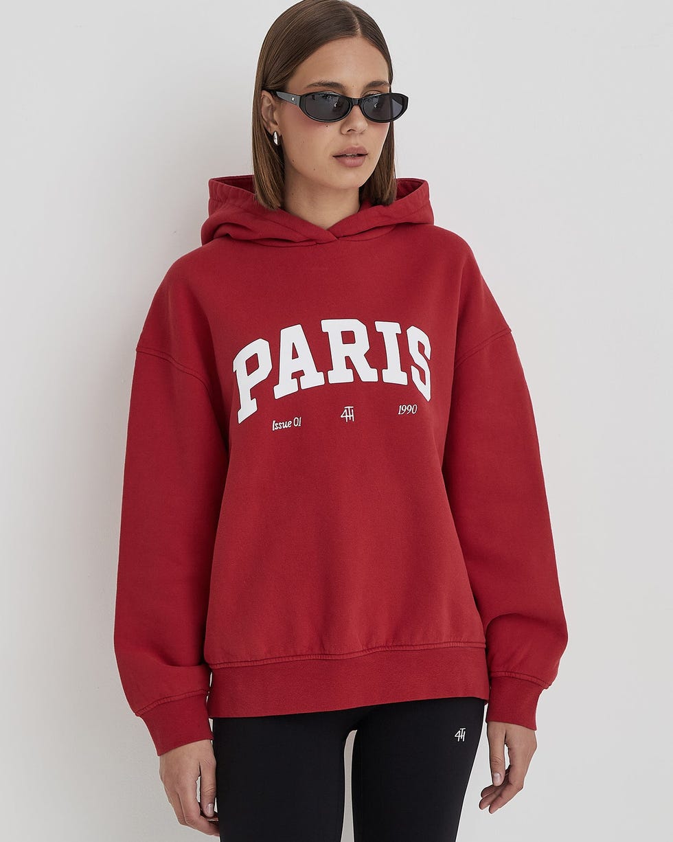 Paris Slogan Oversized Hoodie